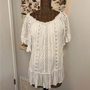 Entro White Lace Detail Blouse